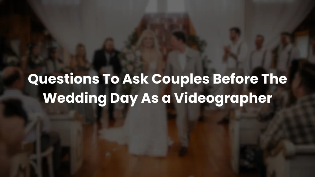 Bride and groom standing at the altar during wedding ceremony, surrounded by bridal party and guests, representing the importance of pre-wedding questions videographers should ask couples to capture meaningful wedding footage