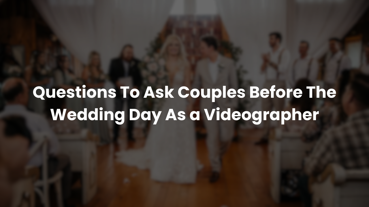 Bride and groom standing at the altar during wedding ceremony, surrounded by bridal party and guests, representing the importance of pre-wedding questions videographers should ask couples to capture meaningful wedding footage