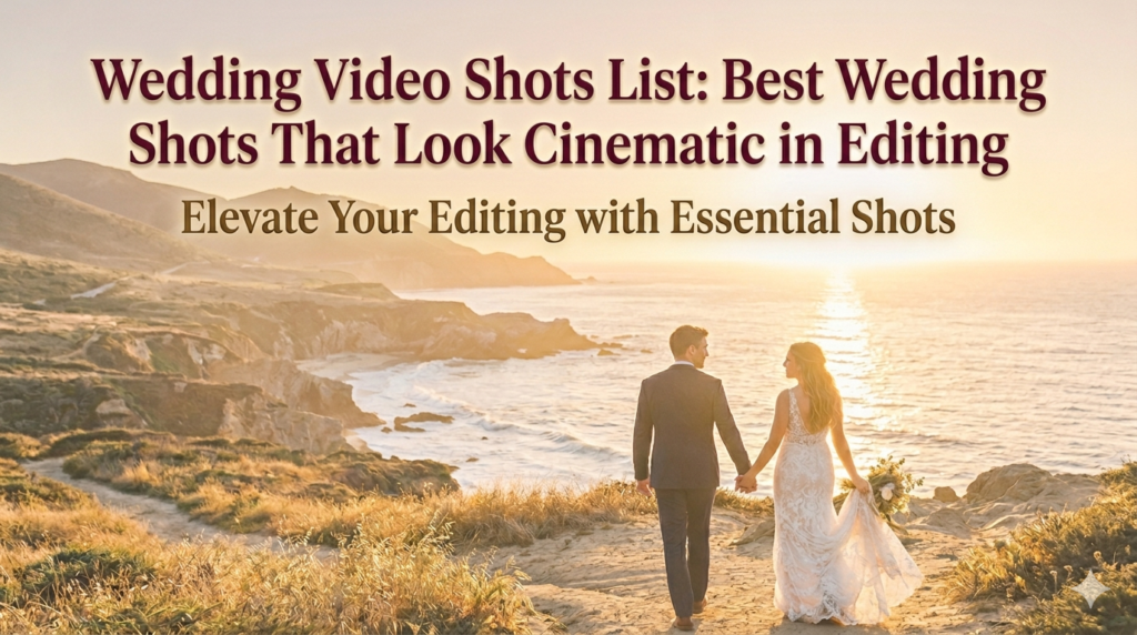 Wedding couple standing in golden backlight under large trees, representing a cinematic wedding video shot list for capturing emotional wedding video shots.